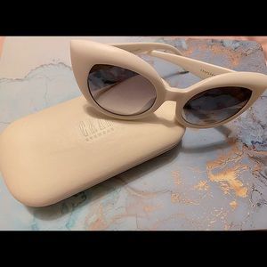 The Diamond Brunch by Crap Eyewear White Cat Eye Sunglasses